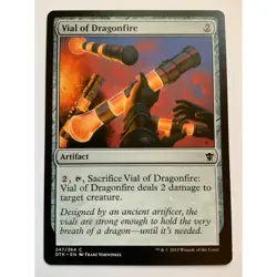 MTG Magic The Gathering Vial Of Dragonfire Artifact Card 247/264 C DTK EN - Image 1
