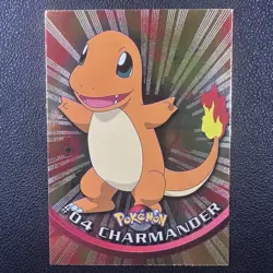 1999 Pokemon Topps Black Logo Charmander #04 Holo Foil TV Animation Series - Image 1