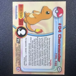 1999 Pokemon Topps Black Logo Charmander #04 Holo Foil TV Animation Series - Image 2