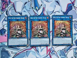 Hiita The Fire Charmer Ablaze 1st Edition Secret Rare RA04 Yugioh Card PLAYSET - Image 1