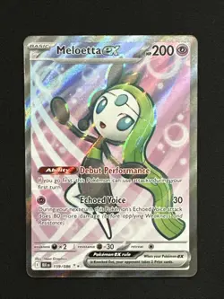 Meloetta ex 159/086 Black Bolt Ultra Rare Full Art Pokemon NM - Image 2