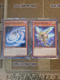 YUGIOH GALACTIC SPIRAL DRAGON + NEBULA DRAGON MP20 COMMON 1ST ED NM - Image 1