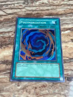 Yugioh Polymerization Holo Card LOB-059 Super Rare Moderately Played - Image 3