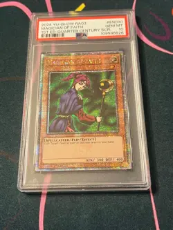 2024 YUGIOH RA03-EN090 QUARTER CENTURY BONANZA 1ST ED MAGICIAN OF FAITH PSA 10 - Image 1