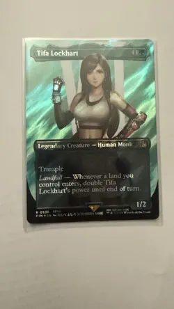 Tifa Lockhart Borderless Surge Foil Card Magic: the Gathering Final Fantasy MTG - Image 1