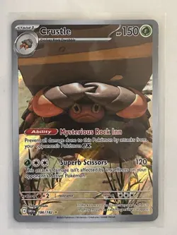 Pokemon TCG Crustle 186/182 Sv10: Destined Rivals Holo Illustration Rare Card NM - Image 1