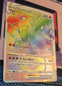 Charizard VSTAR (174/172) Secret Rainbow Hyper Rare Brilliant Stars Pokemon Card - Image 3