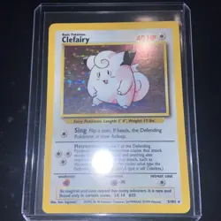Pokemon TCG Clefairy Base Set Holo Rare Card 5/102 - Image 1