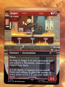 MTG Borderless Anger Secret Lair: X FalloutR: S.P.E.C.I.A.L. NM! - Image 1