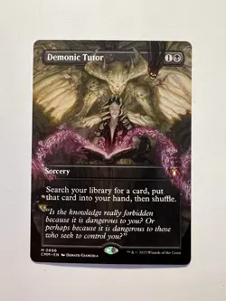 Demonic Tutor - BORDERLESS - MTG Commander Masters - NM - Image 1