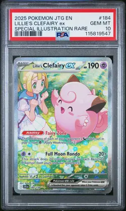 Lillie's Clefairy Ex 184 PSA 10 Gem Mint - Journey Together - Pokemon - Image 1