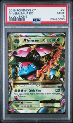 2016 POKEMON #2 EVOLUTIONS M VENUSAUR EX 2/108 PSA 9 MINT - Image 1