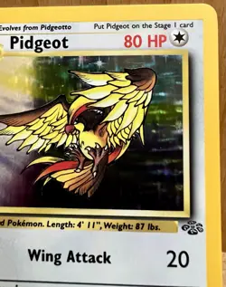 Pidgeot Pokemon TCG Jungle Set Unlimited 8/64 Rare Holo 1999 LP - Image 5