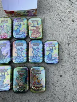Pokemon TCG Prismatic Evolutions 11 Sealed Mini Tins Display Set Brand New - Image 3
