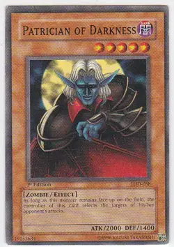 M) Yugioh - Konami - Yu-Gi-Uh! - Patrician of Darkness - LOD-058 - Trading Card - Image 1