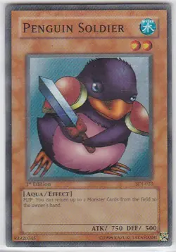 M) Yugioh - Konami - Yu-Gi-Uh! - Penguin Soldier - SDJ-022 - Trading Card - Image 1