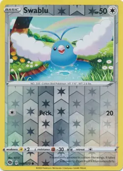 Swablu 048/073 Reverse Holo Champion's Path Pokemon Card NM - Image 1