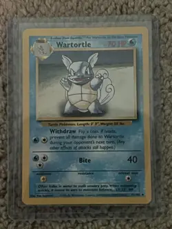 Pokemon Wartortle Base Set Regular Card 42/102 1999 WOTC Vintage - Image 1