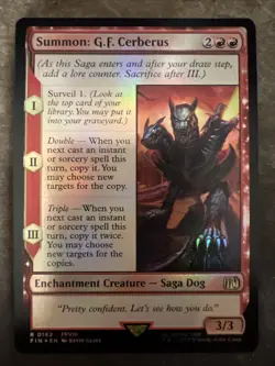 Summon: G.F. Cerberus Borderless Foil Final Fantasy Magic the Gathering Card - Image 1