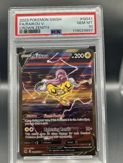 Raikou v Pokemon TCG Crown Zenith Holo Full Art Ultra Rare Card GG41/GG70 PSA 10 - Image 1