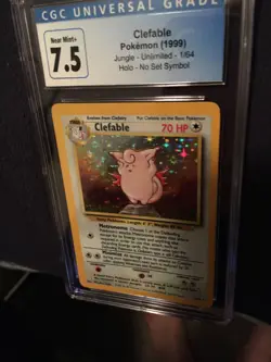 1999 Pokemon Jungle Clefable Holo No Set Symbol #1/64 CGC 7.5 - Image 2