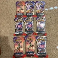 Pokemon TCG TEMPORAL FORCES Sleeved Booster Packs - 9 Total Packs - Image 1