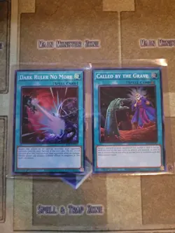 YUGIOH CALLED BY THE GRAVE + DARK RULER NO MORE RA01 SUPER 1ST ED NM - Image 1