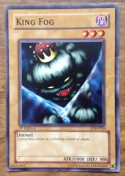 YuGiOh King Fog 1st edition LOB-E030 .Free Postage - Image 1