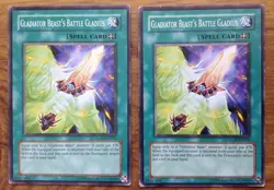 YUGIOH 2 x Gladiator beasts battle gladius - GLAS-EN056 . Free Postage - Image 1