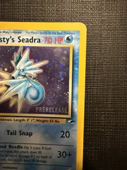 Prerelease Misty's Seadra 9/132 Gym Heroes Holo Rare Vintage Pokemon Card - NM - Image 3