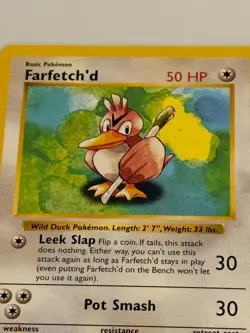 Shadowless Farfetch'd Pokemon Card 1999 Base Set WOTC TCG 27/102 - Image 2