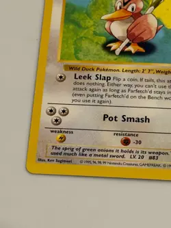 Shadowless Farfetch'd Pokemon Card 1999 Base Set WOTC TCG 27/102 - Image 3