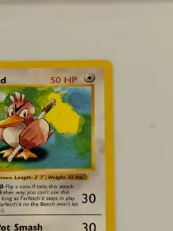 Shadowless Farfetch'd Pokemon Card 1999 Base Set WOTC TCG 27/102 - Image 5