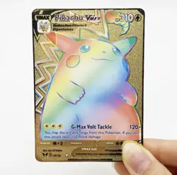 Pokemon Rainbow Pikachu188/185 VMAX Gold Metal Card- USA SELLER - Image 1