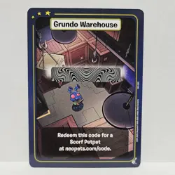 2025 Neopets Battledome TCG COM-GW07 Grundo Warehouse Scorf Petpet Code Card NM - Image 1