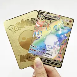 Pokemon Rainbow CharizardVMAX 74/73 Gold Metal Card - USA SELLER - Image 1