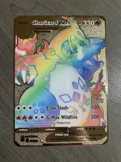 Pokemon Rainbow CharizardVMAX 74/73 Gold Metal Card - USA SELLER - Image 2