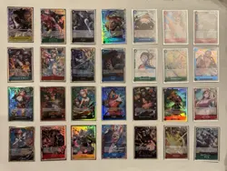 ONE PIECE 28 CARD LOT ALT ARTS LEADERS SECRET RARE LUFFY ZORO YAMATO SHANKS LAW - Image 1
