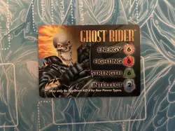 OverPower Marvel IQ Fleer 1996 Ghost Rider Hero Character Card Very Rare LP - Image 1