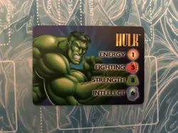 OverPower Marvel IQ Fleer 1996 Hulk Hero Character Card Very Rare LP - Image 1