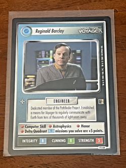 Star Trek CCG 1E The Borg REGINALD BARCLAY ULTRA-Rare Card SUPER CLEAN! - Image 1