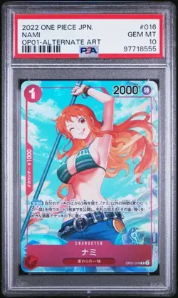 PSA 10 Nami Alt Art OP01-016 ROMANCE DAWN ONE PIECE Card Game Japanese - Image 1