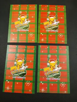 Pokemon 2024 Card Database Christmas Set Mario Luigi Pikachu 4x Set Gold Cracked - Image 2