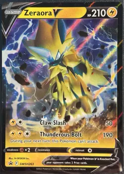 Zeraora V SWSH263 - Pokemon TCG Sword & Shield Holo Black Star Promo- M/LP Card - Image 1