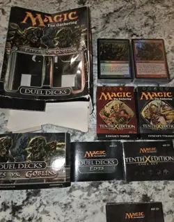 MTG Elves VS Goblins Sealed Duel Decks Open Box + 2 Used 10th Ed Core Sets - Image 1