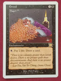 Magic The Gathering 6TH EDITION GREED black card MTG SIXTH - Image 1