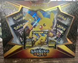 Pokemon Tcg: Shining Fates Pikachu V Collection Box Lot Of 3 Boxes New - Image 1