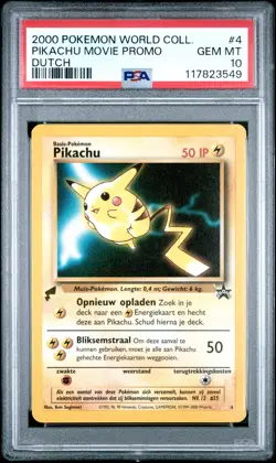 2000 POKEMON PIKACHU WORLD DUTCH #4 PIKACHU MOVIE PROMO PSA 10 - Image 1