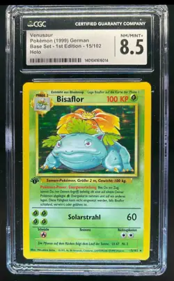 1999 Pokemon German 1st Edition Venusaur Holo #15/102 CGC 8.5 - Image 1