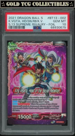PSA 10 ⭐ King Vegeta Leader Foil Supreme Rivalry Super Card DBS DBZ Z Heroes - Image 1